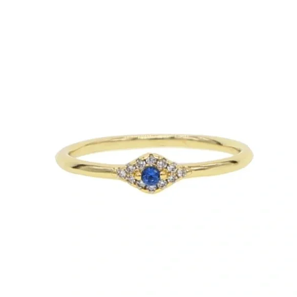 18K Gold Plated Paloma Evil Eye Ring - Picture 4 of 5